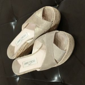 Jimmy choo "paisley" espadrille platform wedge sandals